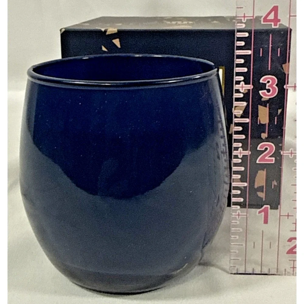 Huntington Home Hot Buttered Rum Candle 7.4oz Navy Blue Soy Blend Scented